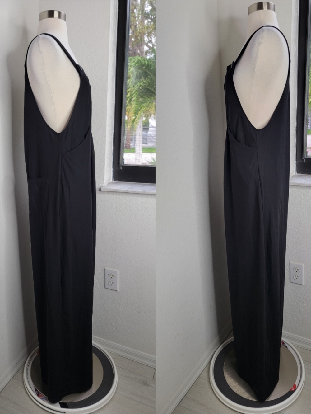 HALARA Pockets Waffle Casual Black Overalls M. - Picture 5 of 7